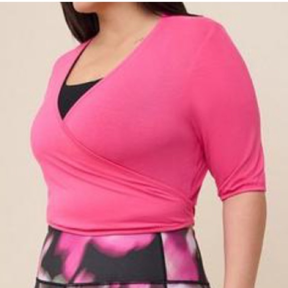 Torrid 5X Crop Short Sleeve Wrap Tee - Super Soft Jersey - Picture 3 of 6